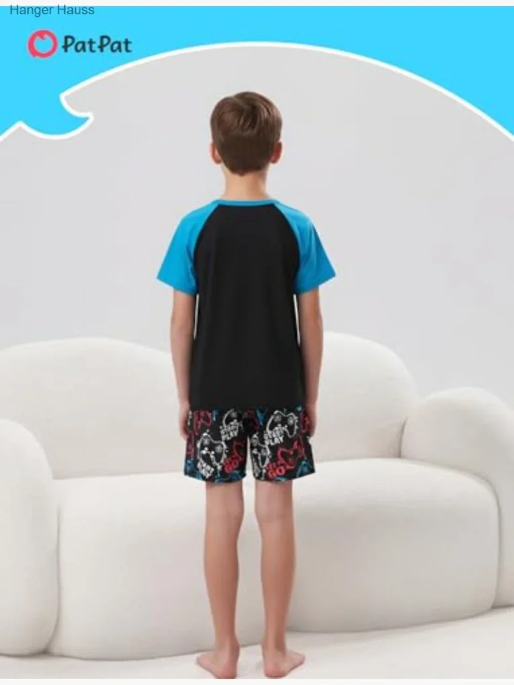 Boys Short Sleeve Pajama Set - 2 Piece Loose Sleepwear